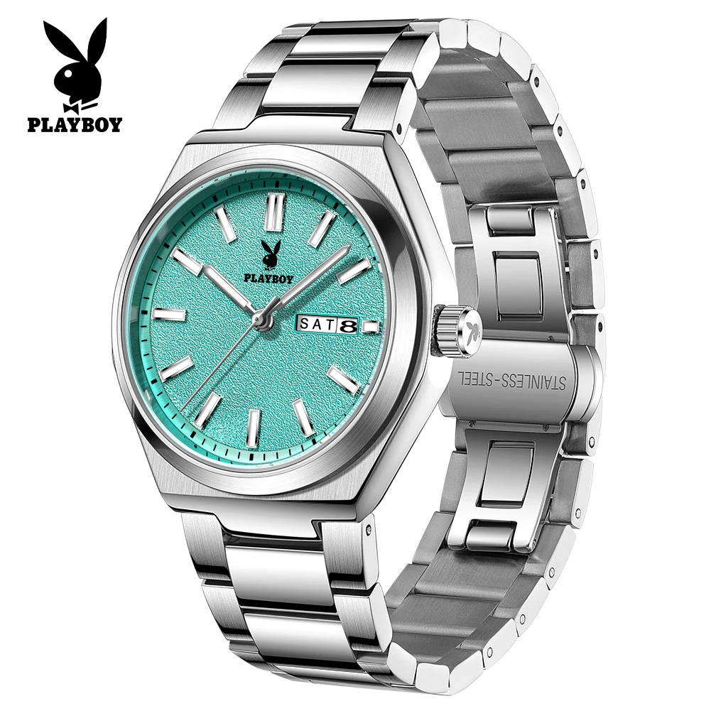 

Часы PLAYBOY 3110 для мужчин, повседневные модные часы, простые брендовые кварцевые часы, водонепроницаемые, с подсветкой, указанием дня недели и даты, наручные часы для мужчин, Reloj.