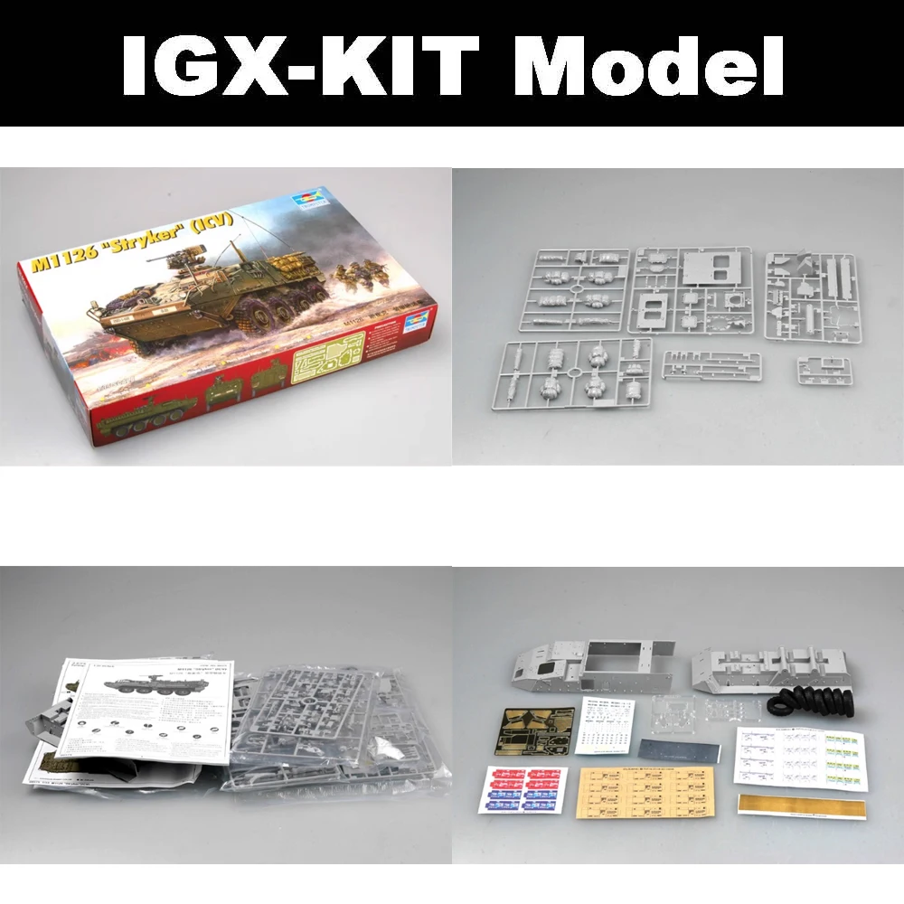 

Trumpeter 00375 1/35 M1126 Stryker Infantry Carrier Vehicle ICV Children Gift Military Toy Plastic Assembly Building Model Kit