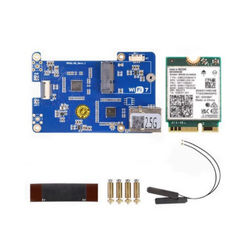 MPW2.5G For Raspberry Pi 5 Expansion Board PCIE To Wifi7 2.5G ETH With Wifi Module RTL8125 M.2 Ekey Interface For RPI 5