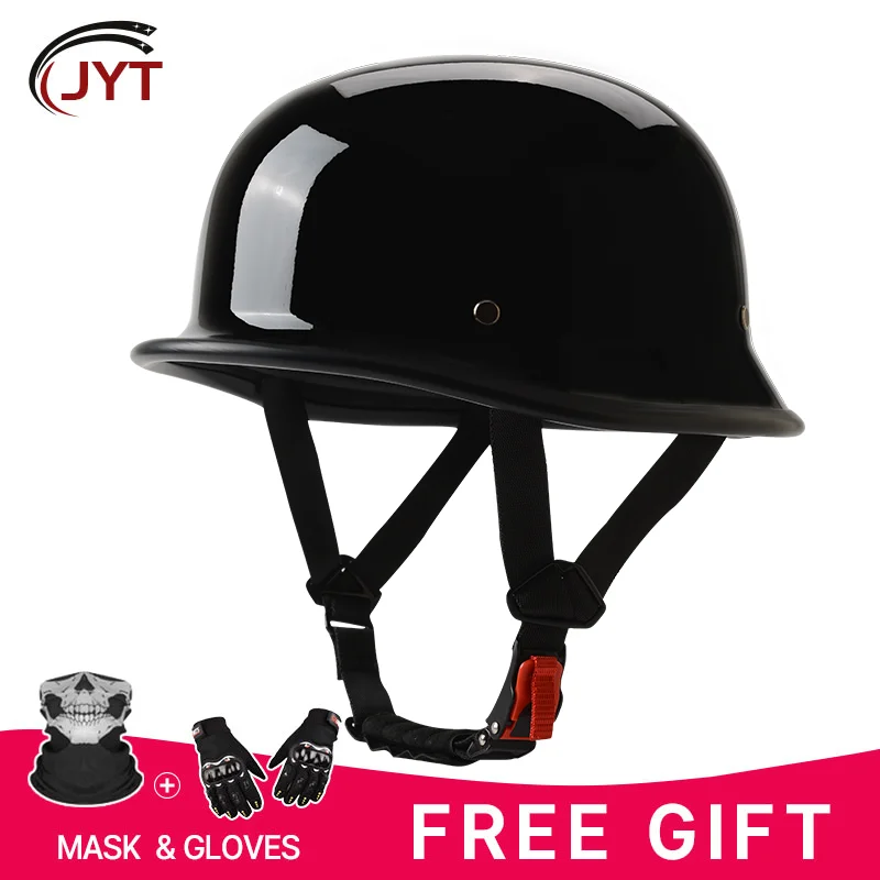 Fiberglass Helmet Half Face Motorcycle Helmets for Men Adult Retro Shell Hard Cap DOT Bicycle Cruiser Chopper Moped Scooter