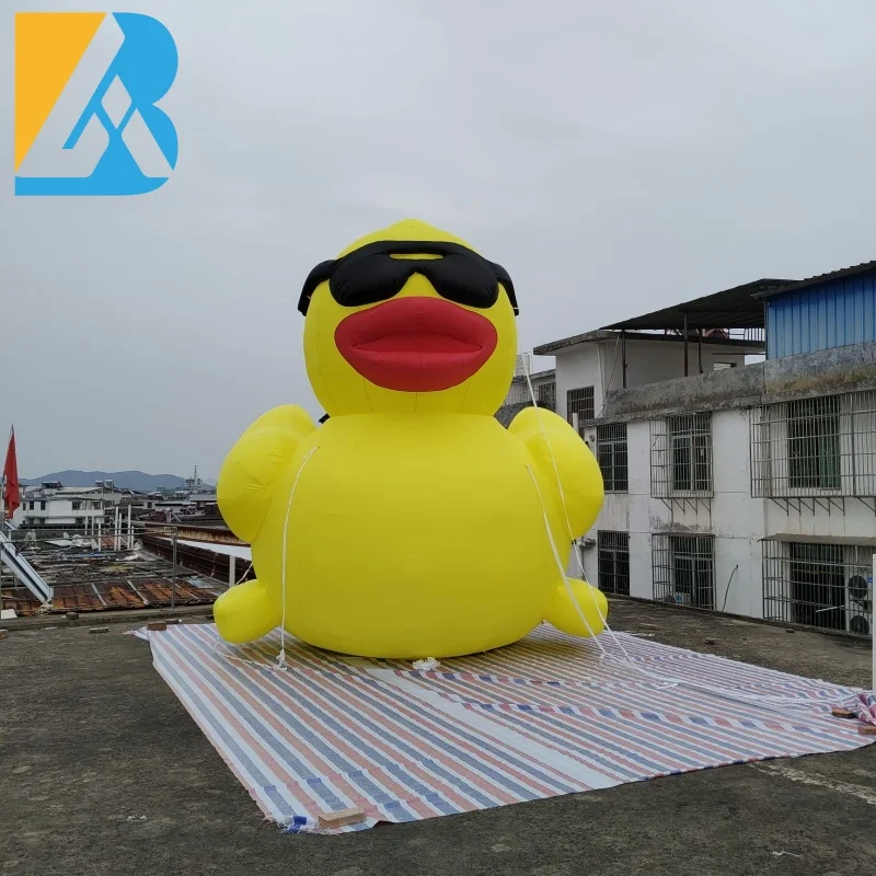 Customized Yellow Big Blow up Duck with Sunglasses for 20 Theme Party Toys