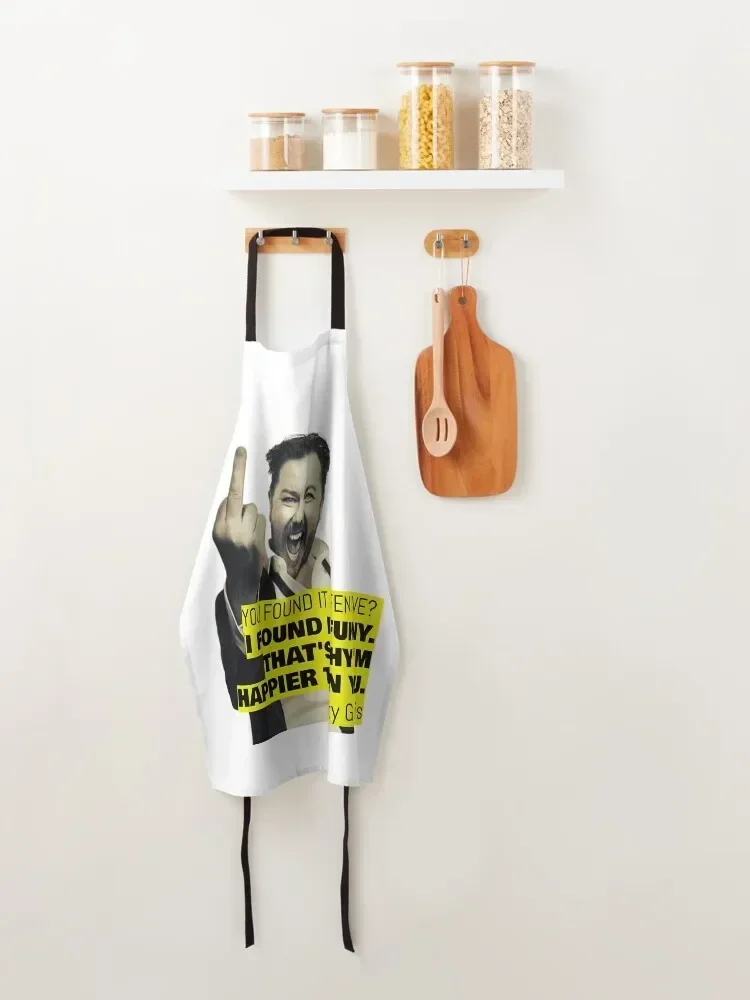 Ricky Gervais Quote You Found It Offensive I Found It Funny Apron kitchen jacket woman men's barbecue Apron