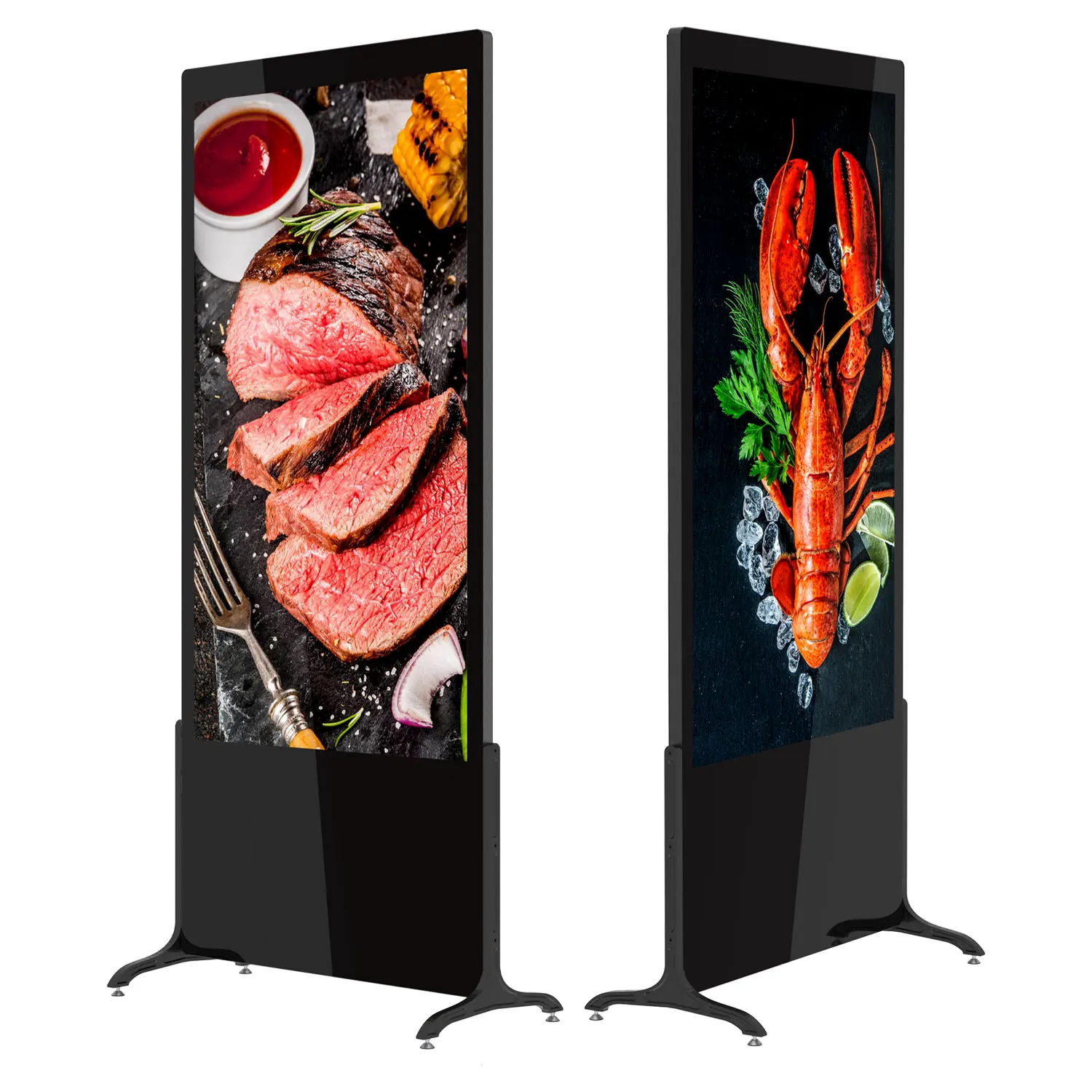 

55 inch floor stand android touch screen displays advertising players ultra thin lcd digital signage