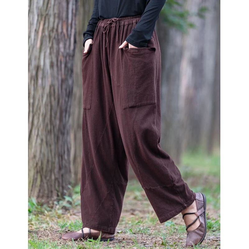 Masss Wasss européen 2026 printemps loisirs solide pantalons longs femmes ample élégant Pantalons dames Vintage classique Fitness pantalon