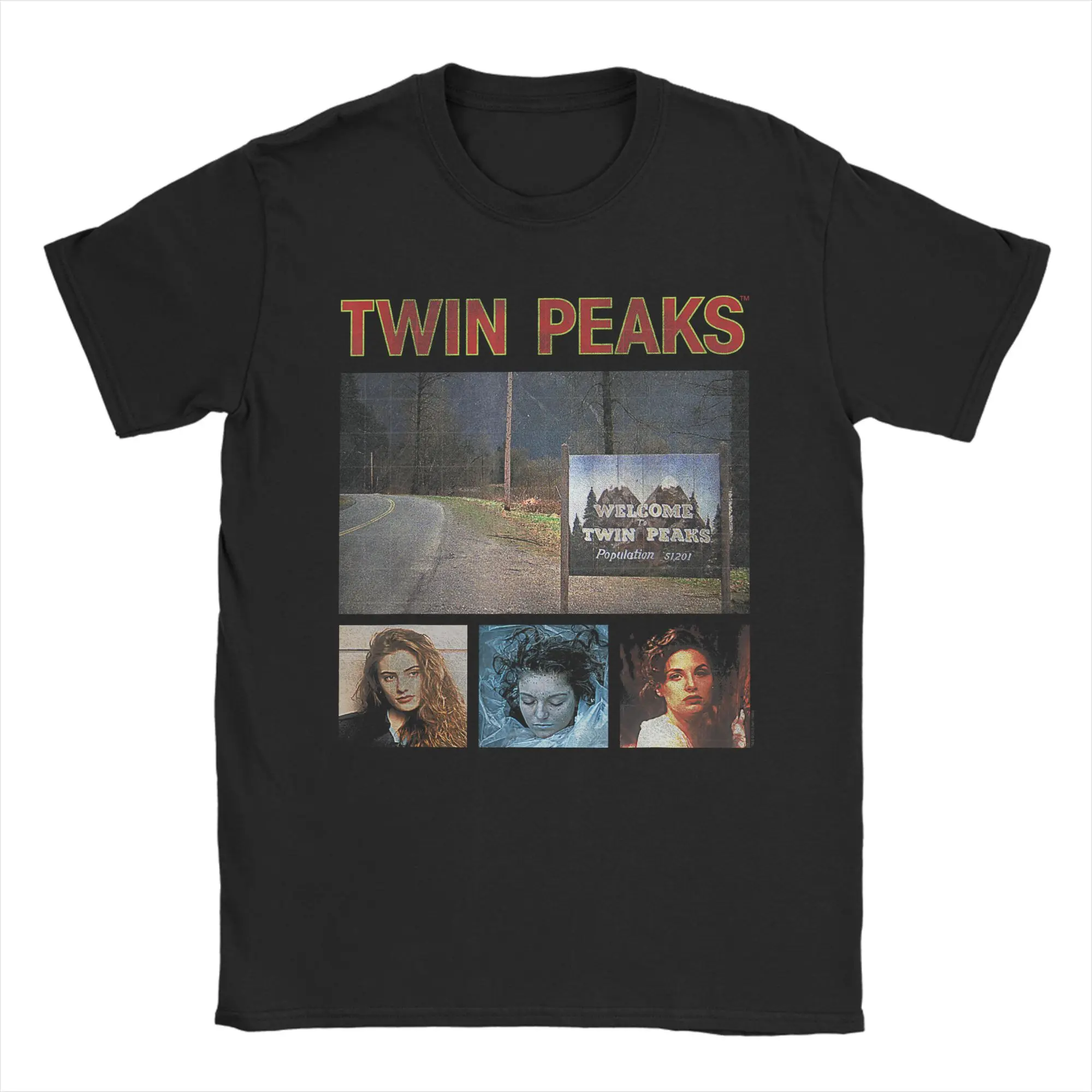 

Футболка Twin Peaks Welcome Sign с изображением Шелли, мужская, из чистого хлопка, потрясающая футболка с круглым вырезом, с короткими рукавами, для взрослых