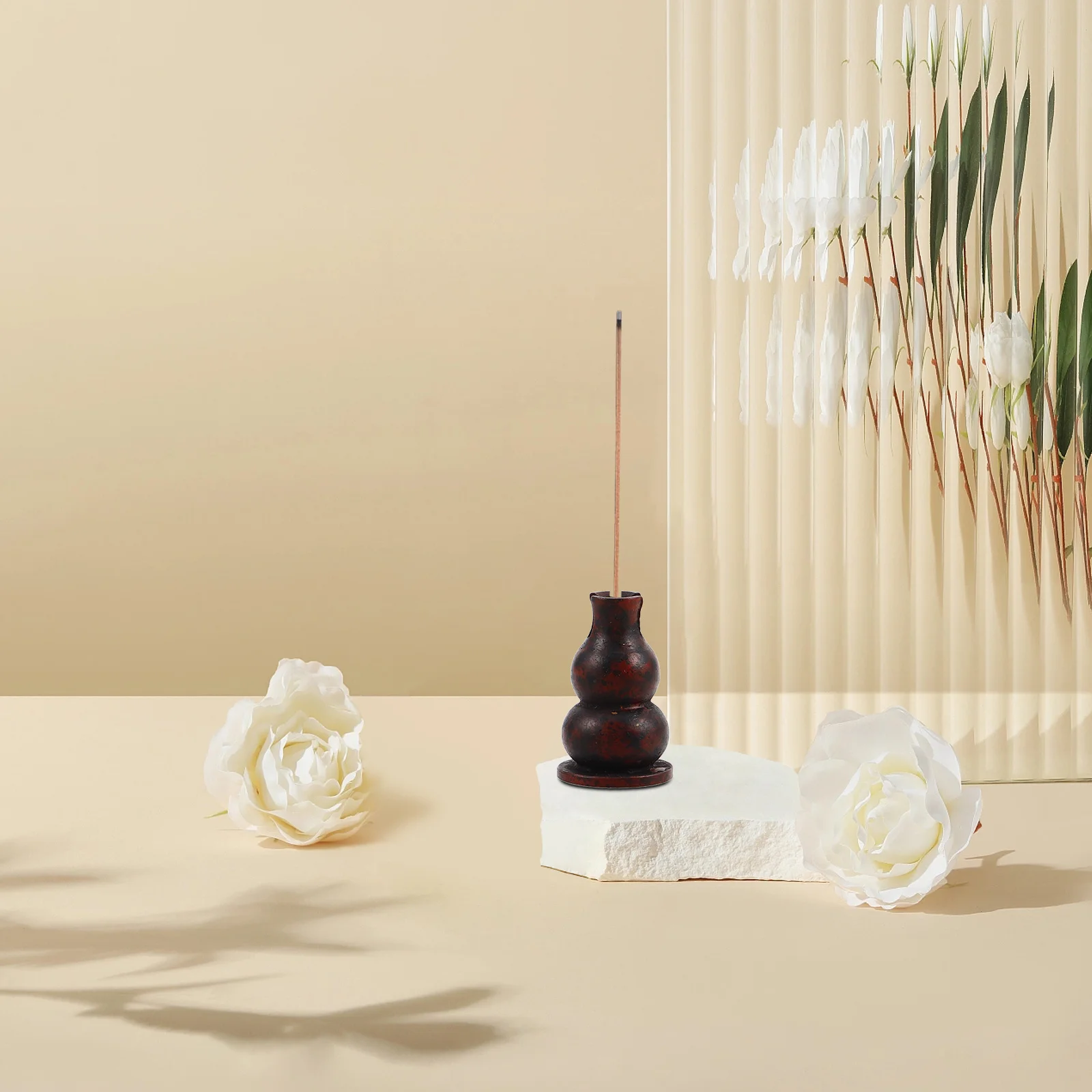 

Copper Incense Burner Base Elegant Incense Stick Holder for Meditation Home Decor Stable Nonslip Pad Vertical Stand