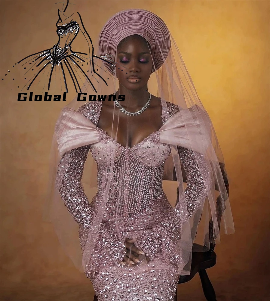 Aso Ebi Pink Sequin… - image