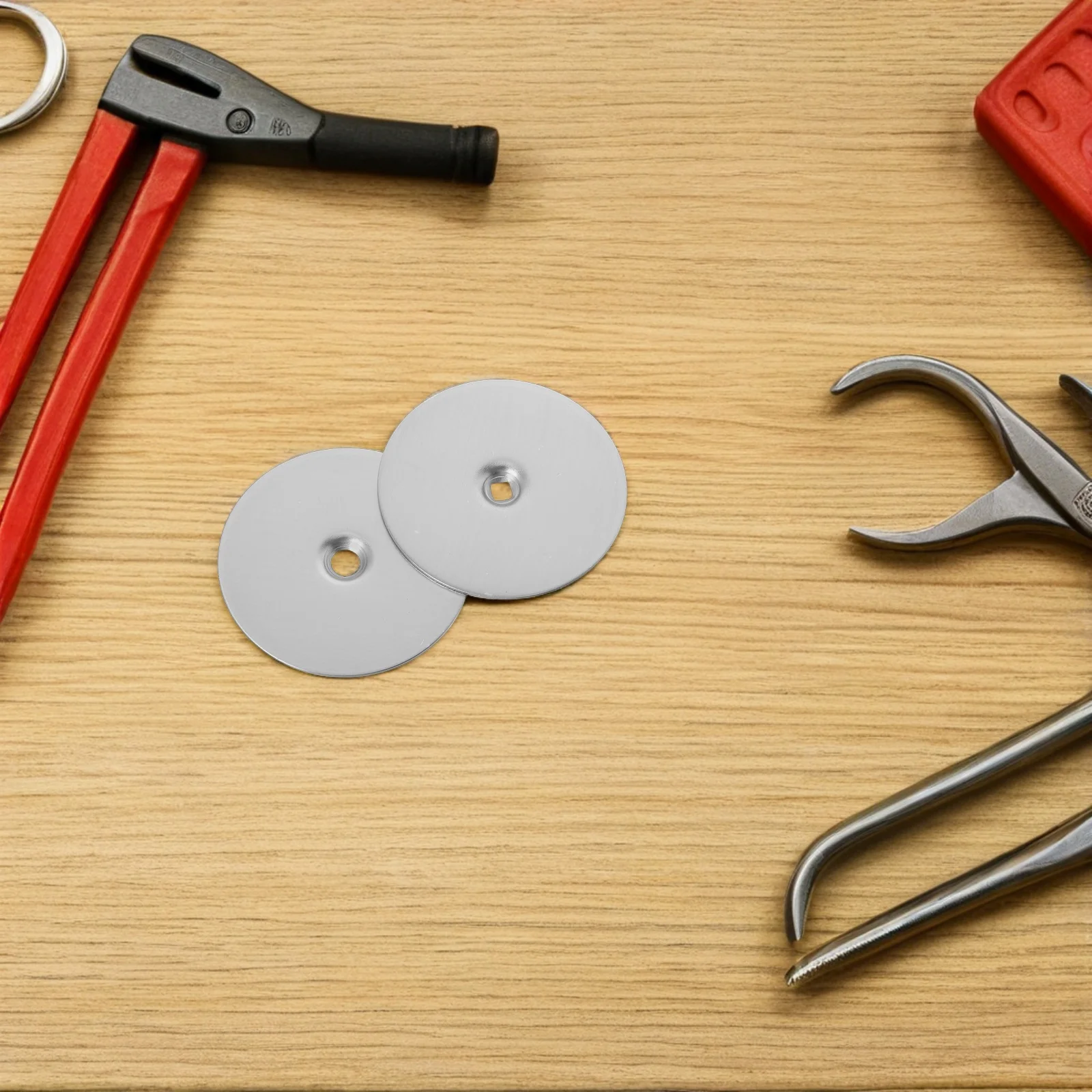 2 قطعة باب من الفولاذ المقاوم للصدأ ثقب غطاء لوحات مستديرة ديدبولت غطاء لوحة مقبض الباب ثقب حشو مقبض أمان المنزل إصلاح 67 مللي متر #4