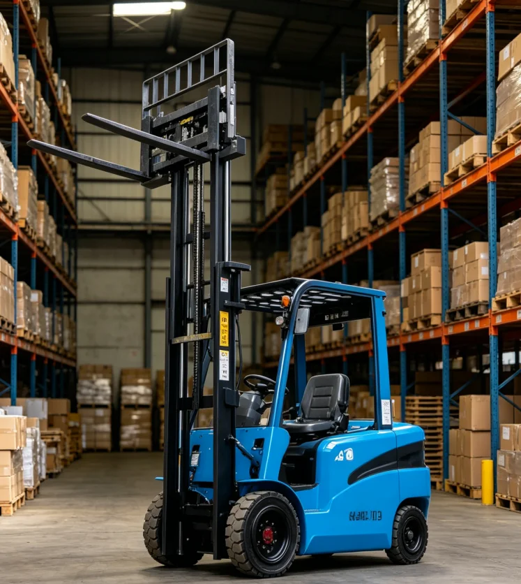 Electric Pallet Stacker 1.5t Mini Forklift Truck Stand on Battery Operated High Lift Jack for Indoor Warehouse Handling
