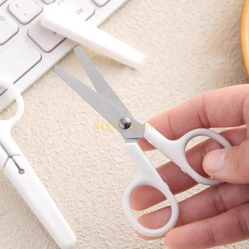 مقص غطاء أمان غير مشوه، مبراة مدببة، مقبض مريح للاستخدام المنزلي والمكتب، أفضل مبيعات