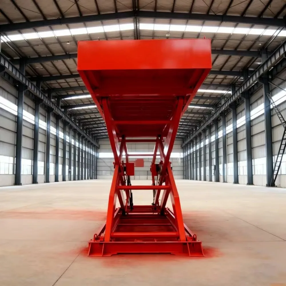 رافعة مقصية هيدروليكية للسيارات مثبتة على حفرة تحت الأرض، هيكل فولاذي عالي القوة، جهاز تحكم عن بعد كهربائي (وائع)