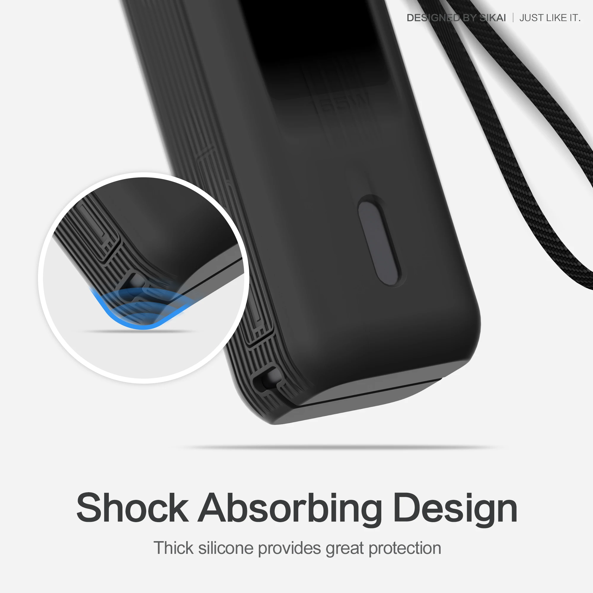 Silikon-Schutzhülle, staubdichte Abdeckung, Reise-Tragetasche für Anker Zolo 25000mAh 165W Powerbank, TF/SIM-Aufbewahrungstasche – Detail 7
