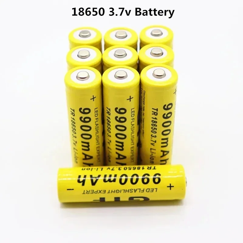 New GTF 3.7V 9900mAh original lithium-ion battery 18650 pointed rechargeable flashlight battery+USB charger