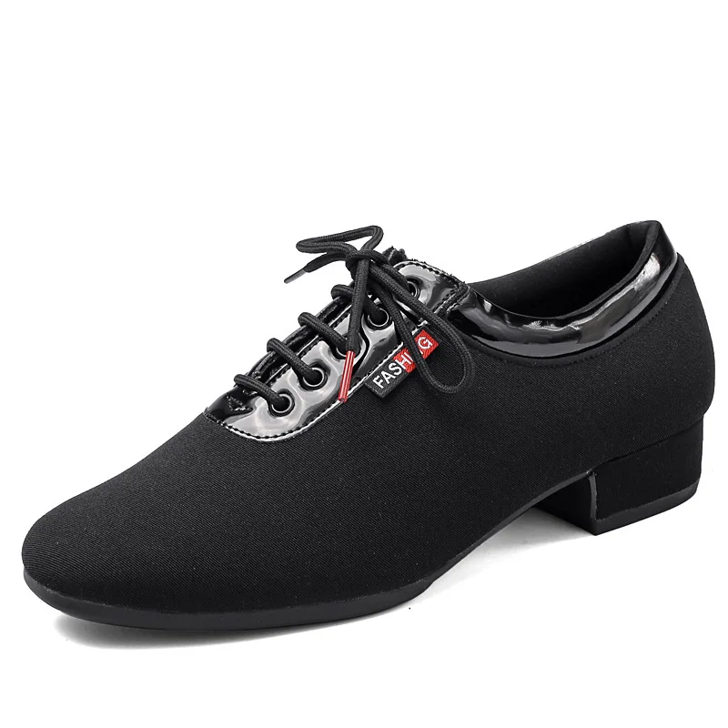 Men Standard Dance Ballroom Cloth Straight Outsole Practice Competition Modern Dancing Sport Shoes