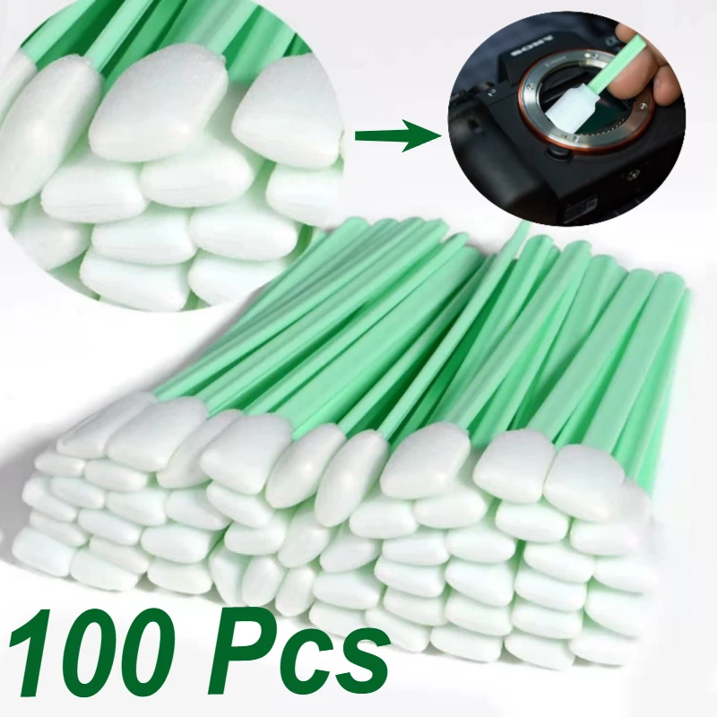 100PCS Professional Foam Cleaning Swab Sticks,Dust-Free Cleaning Sponge Tip for Printer Heads,Camera Lenses, Optical Equipment