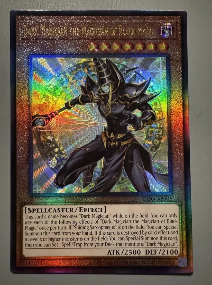 Yugioh KONAMI Duel Monsters INFO-AE006 Dark Magician the Magician of Black Magic Ultimate Rare Asian English Mint Card