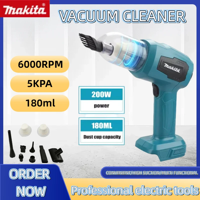 

Makita Wireless - Charged Car Vacuum: Strong Suction for Cars & Households, Handheld Dual - Function (Blow/Suck) Power Tool