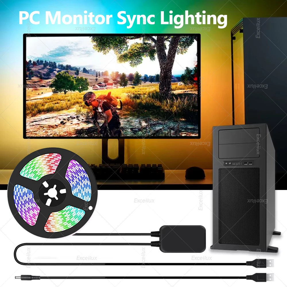 Monitor komputerowy Synchronizacja kolorów ekranu Inteligentne sterowanie Taśma LED Muzyka Synchronizowane PC Podświetlenie LED Dream Color Game