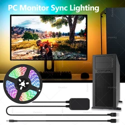 Monitor komputerowy Synchronizacja kolorów ekranu Inteligentne sterowanie Taśma LED Muzyka Synchronizowane PC Podświetlenie LED Dream Color Game Decor Lampa