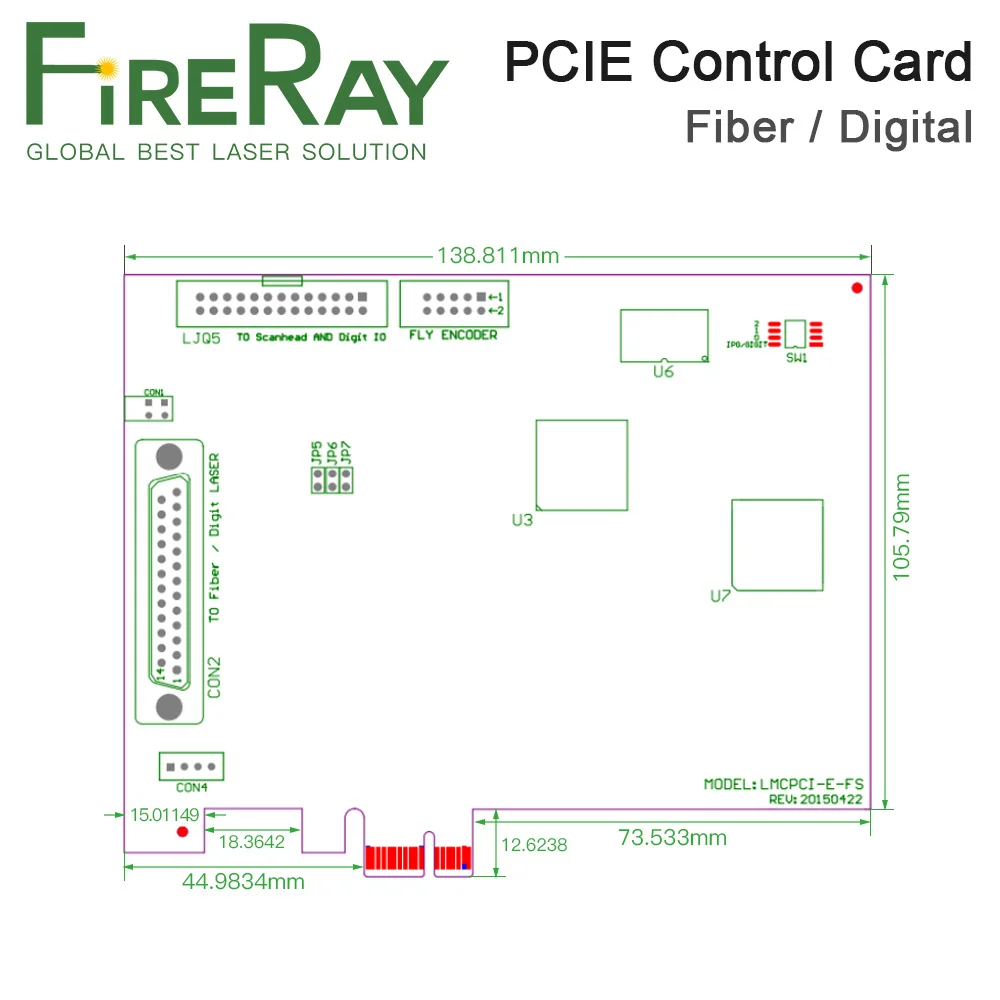 FireRay Original JCZ Laser Controller PCI-E Board For Fiber Laser Co2 Laser UV Laser Desktop Marking Machine