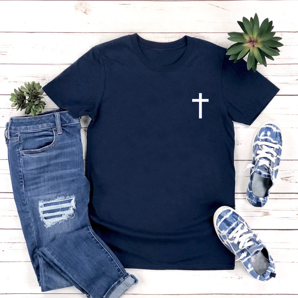 Cross T-Shirt Jesus Shirt Christian Tee Religious Gifts Women Short Sleeve Graphic T Shirts Bible Verse Top Casual Women Clothes view 3