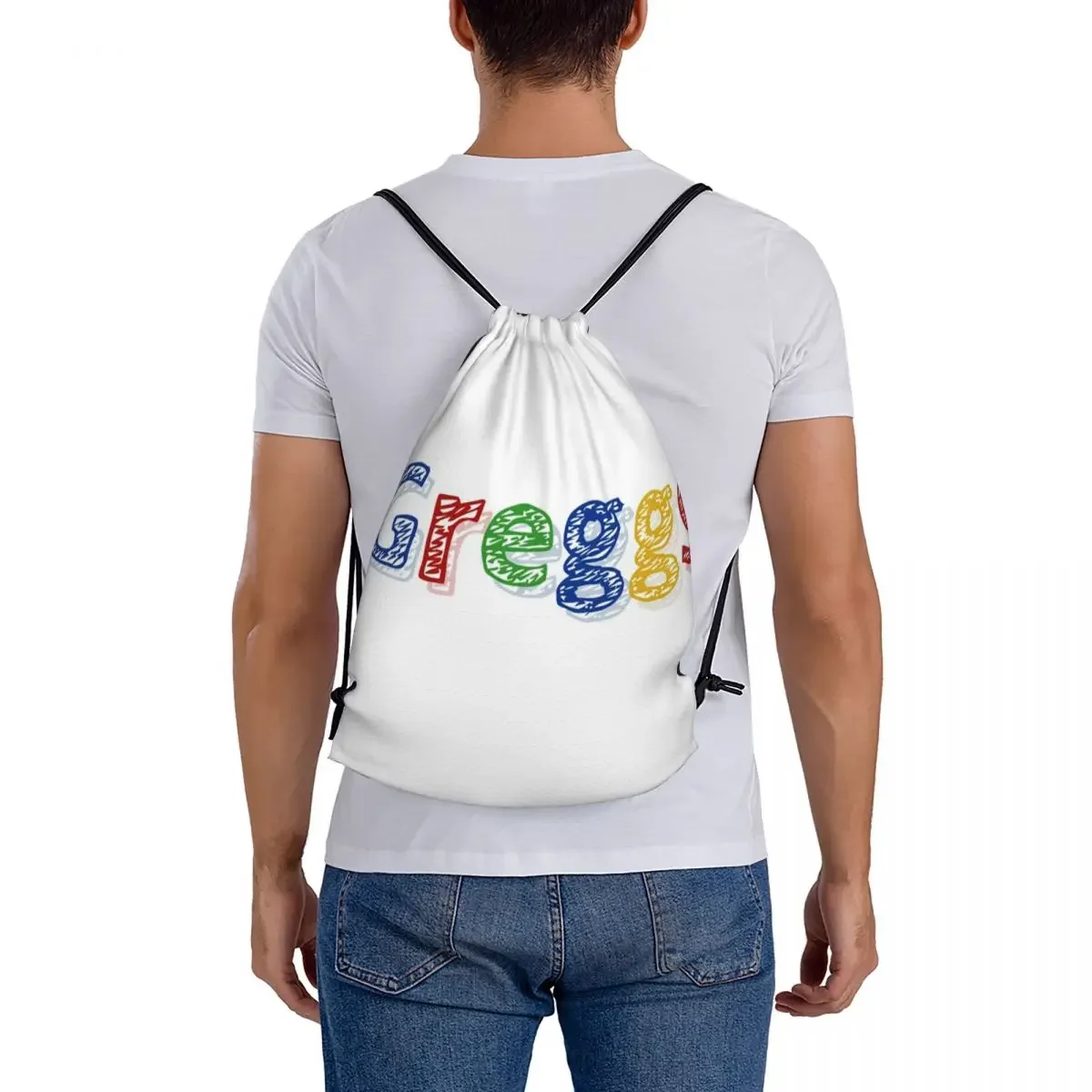 Trending Greggs Logo Backpacks Casual Drawstring Bags Drawstring Bundle Pocket Storage Bag Book Bags For Man Woman School