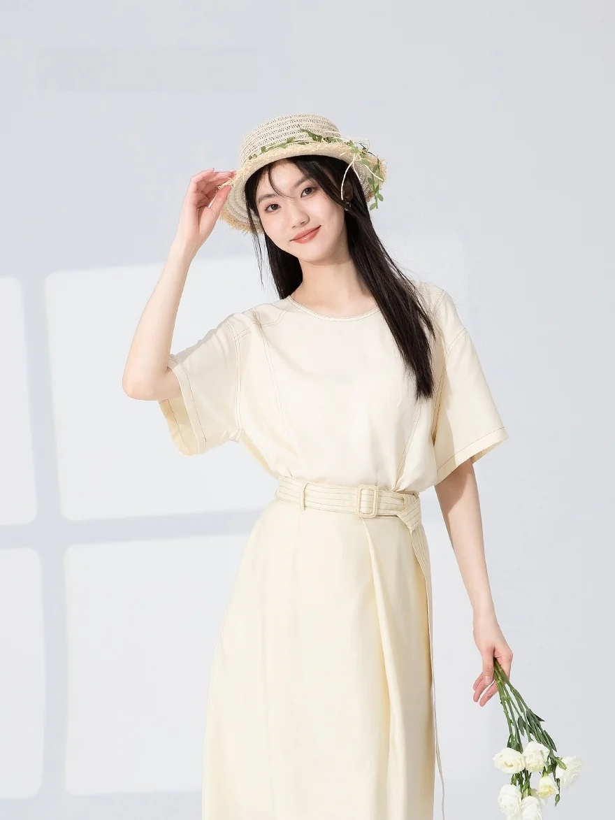 

Dailanzhi Summer Slim Fit Basic round Ne ort Sve Pure Color T-irt Women's Casual Faion Top Straight Cut Cosite ...