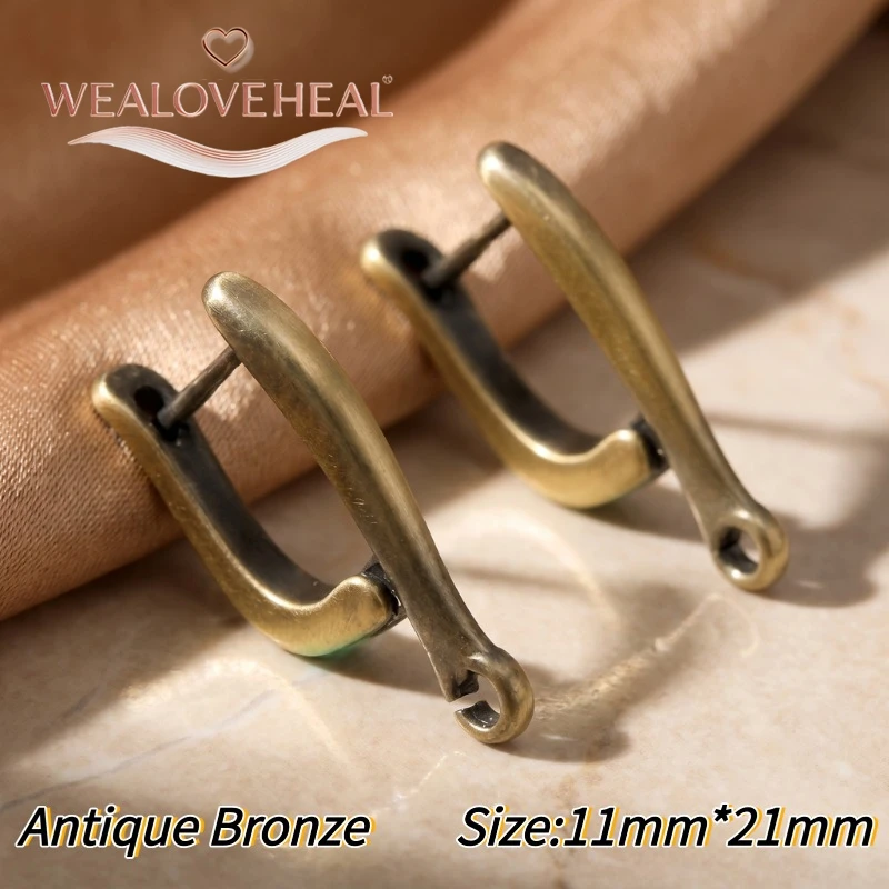 schmuckherstellung zubehör，Vintage Messing-Ohrringhaken, Antik-Bronze und Antik-Kupfer Ohrhaken für DIY-Schmuckherstellung, Ohrring-Zubehör – Detail 17