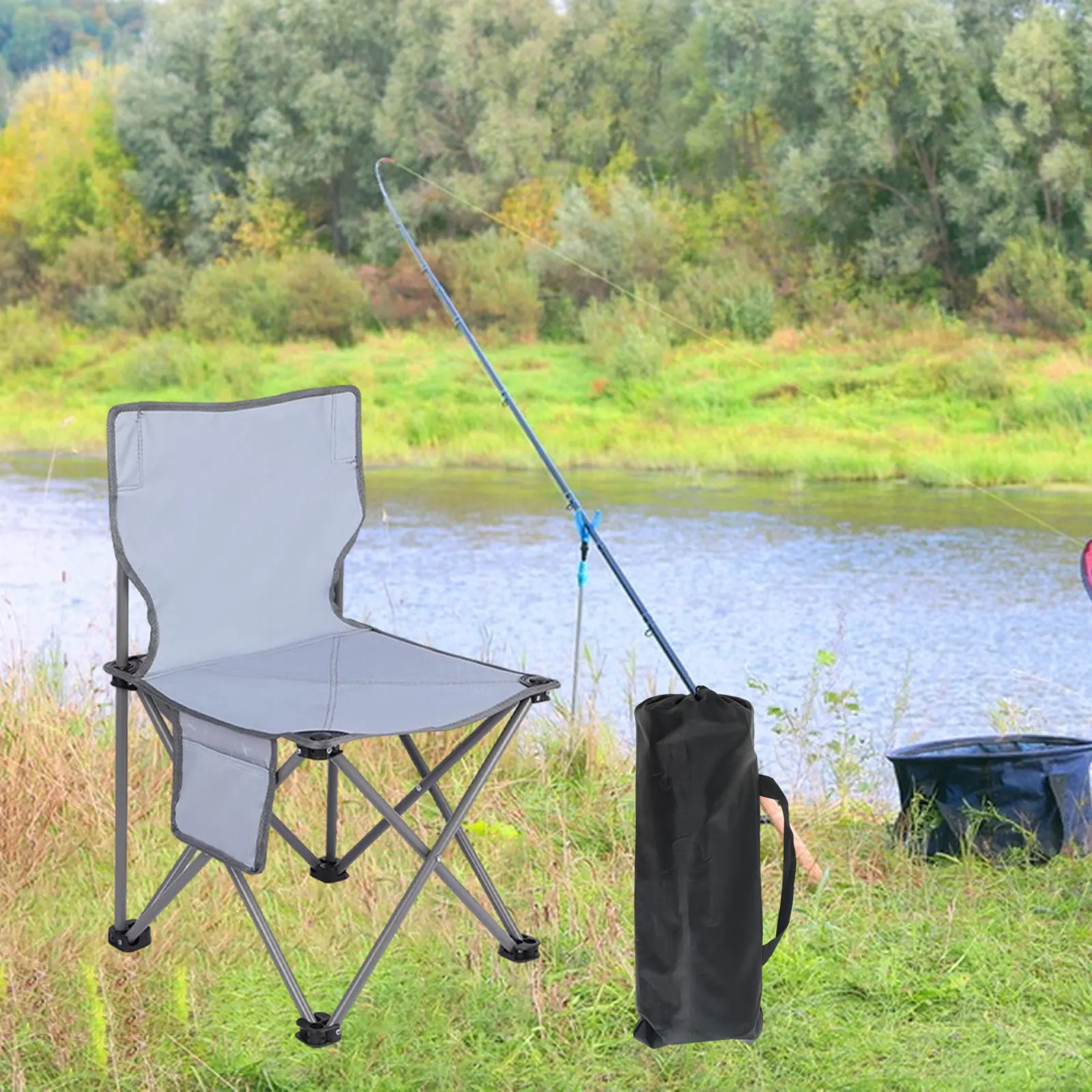 Portable Camping Chair Outdoor Folding Chair Furniture Folding Chair For Park Garden Patio Convenient Fishing Chair