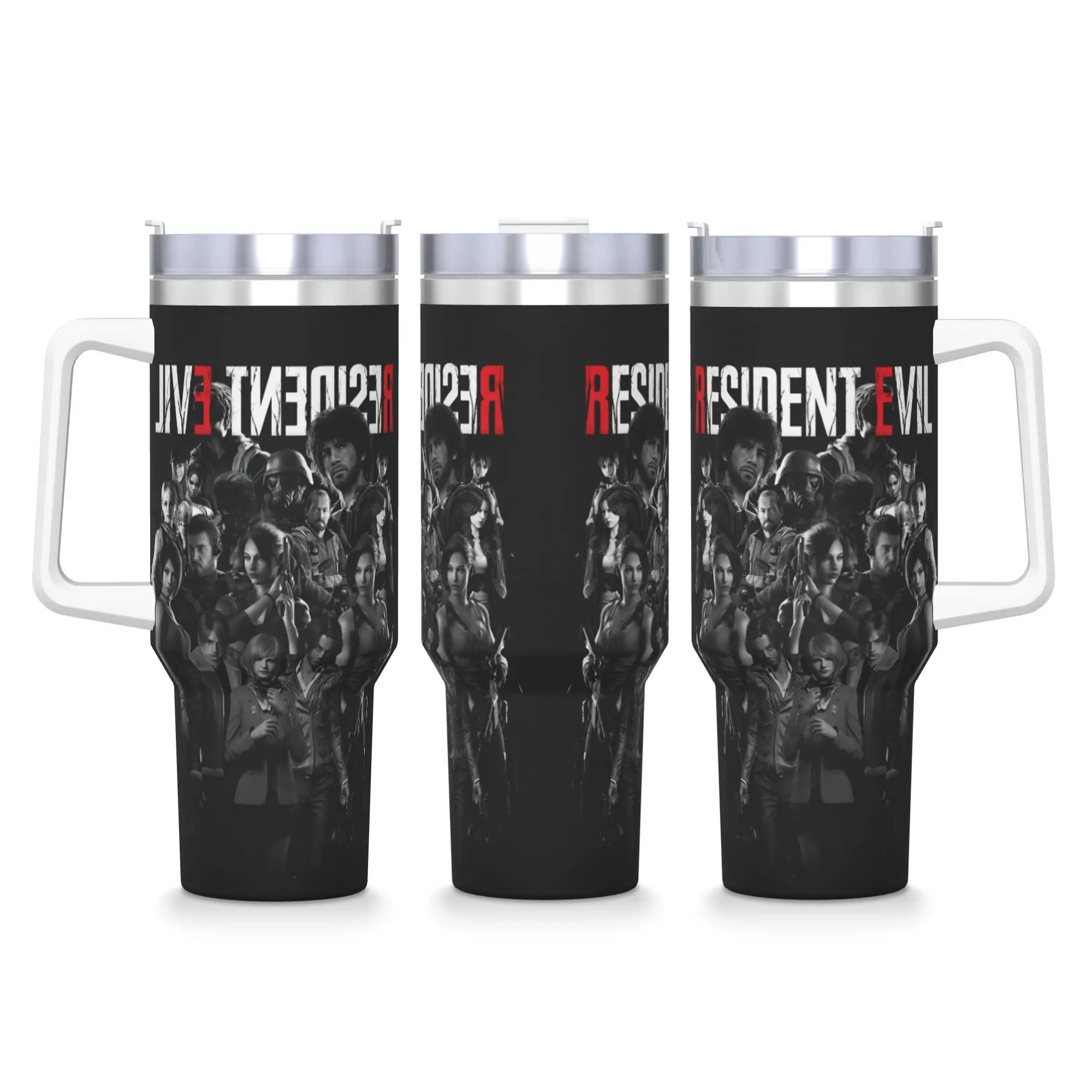 Resident Evils  Stainless Steel Tumbler  Travel Thermal Cups With Straws and Lid Large Car Mugs Cold and Hot Water Bottle
