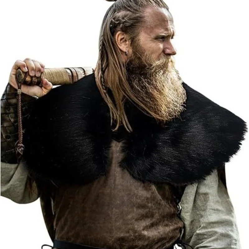

Меховая шаль викингов, средневековая меховая накидка на плечо, костюм эпохи Возрождения для косплея
