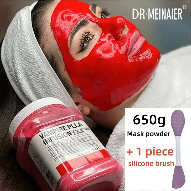 650g Rumiankowy kwas hialuronowy Nawilżająca maska do twarzy w proszku z silikonowym pędzelkiem Zwiększająca elastyczność skóry Maska z galaretki różanej