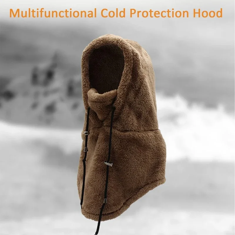 Winter Outdoor Cycling Hat Windproof Cold-Proof Thickened Neckband Velvet Mask Warm Mask Hat