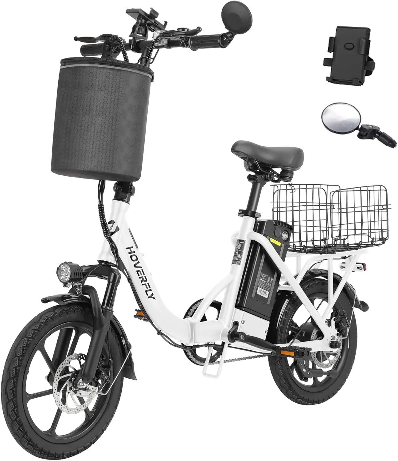 

H3 16' Electric Bike, 28-Mile Range, Pedal-Assist, Folding E-Bike with Removable Battery & Front Suspension