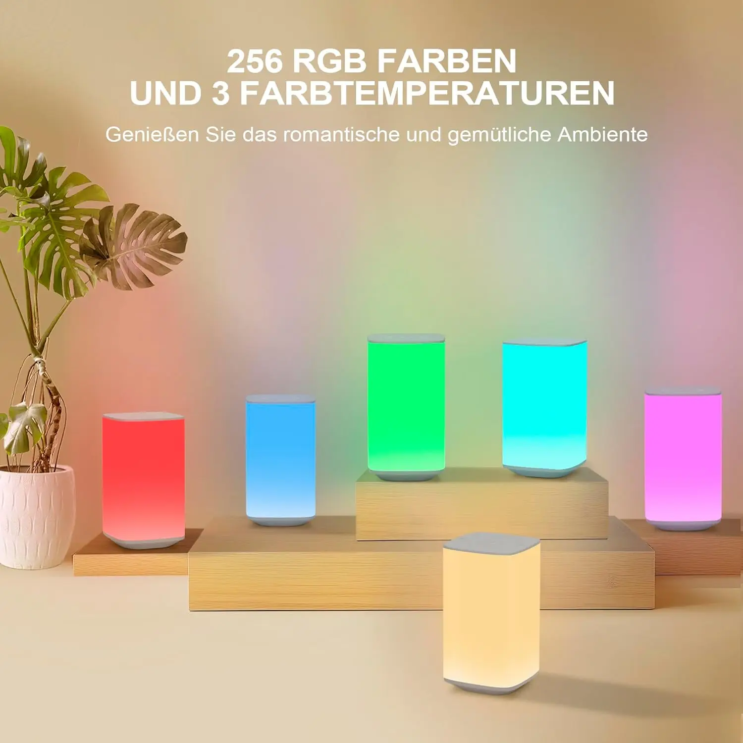 

Сенсорная RGB-лампа с 3 динамическими режимами и 4 цветами света, 5 уровней яркости, таймер, пульт ДУ, перезаряжаемая, портативная, для декора спальни
