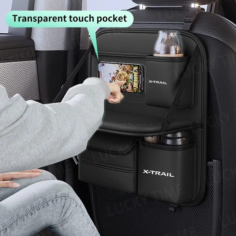 

Car Seat Back Organizer Backseat Storage Bag with Foldable Table Tray Tablet Holder Tissue Box For Nissan X-Trail T30 T31 T32