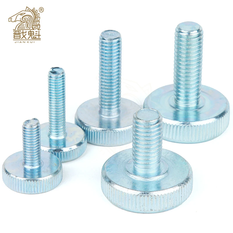 1/5pcs M3 M4 M5 M6 M8 M10 DIN653 GB835 Knurl Flat Head Hand Tighten Thumb Screw Curtain Wall Glass Thumbscrew Adjust Toolless