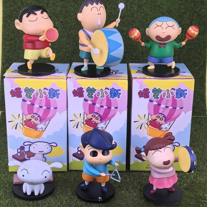 

Cartoon Crayon Shinchan Anime Figure Band Stage Version Action Figures Blind Box Toys Collection Ornaments Girls Boys Gifts