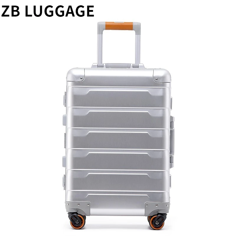 New 20“24\'\' Inch Aluminum Suitcase Alloy Trolley Case Universal Rolling Luggage Men Women\'s Travel Offers with Wheels Promotion