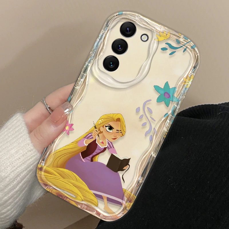 Disney Tangled Rapunzel Cover For S21 S23 S24 Ultra Plus FE A55 A35 A25 A05S A54 A53 A52 A33 A32 Wave Oil Phone Case