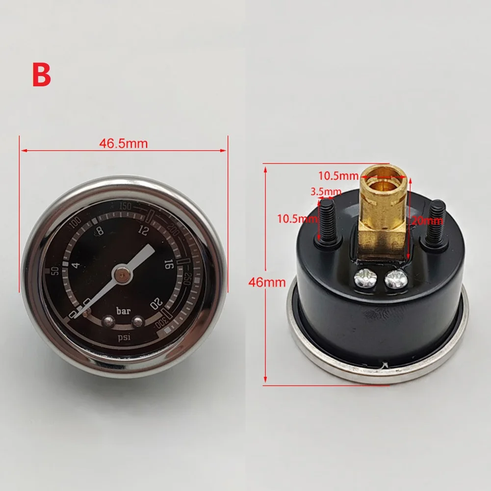 Coffee Machine Pressure Gauge Plastic 105C Max Reading Black Accessory For Barista Brewing Equipment Style A