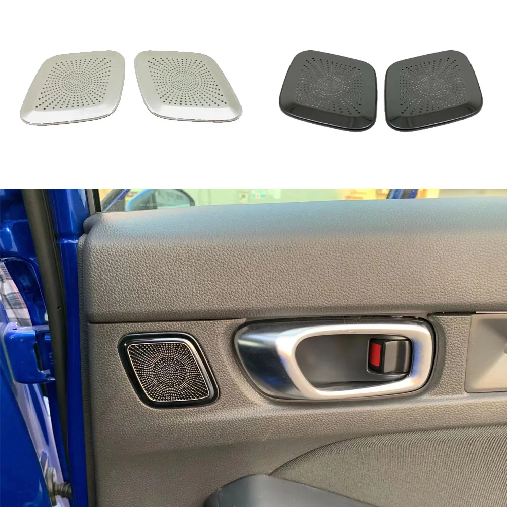 Edelstahl Auto Innere Hintertür Audio Lautsprecher Abdeckungen Zubehör Stereo Panel Dekor Für Honda Civic 11. Generation 2022 2023 2024