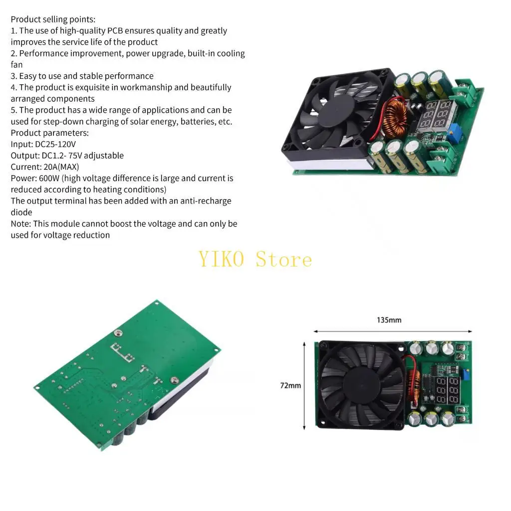 K32C Efficient 600W Bucked Power Module Build-in Cooling Fan For Stable Output In Lab Research And Control System