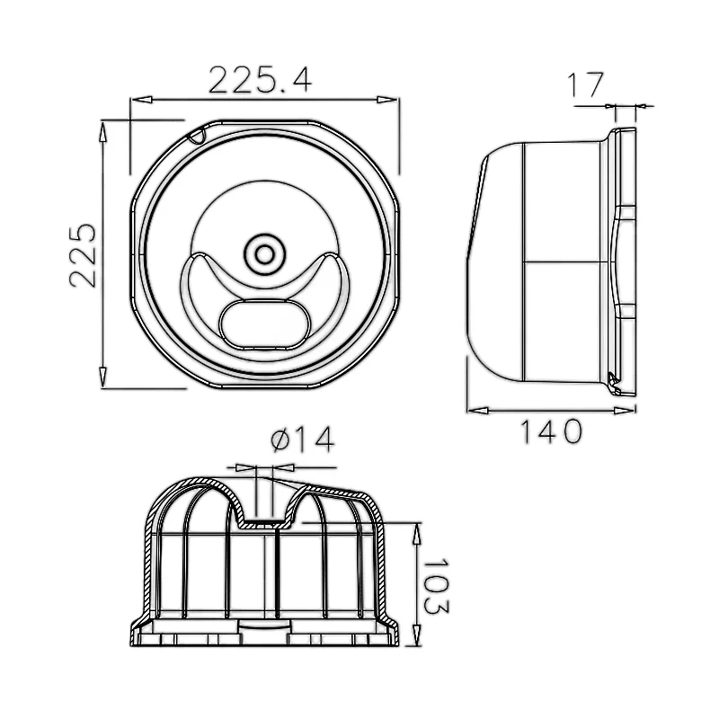 

R2 horn cover 8 inch Speaker Back Cover for PRO Audio DJ Stage Monitor 227L x 227W x 149H mm Protective Rear Grill