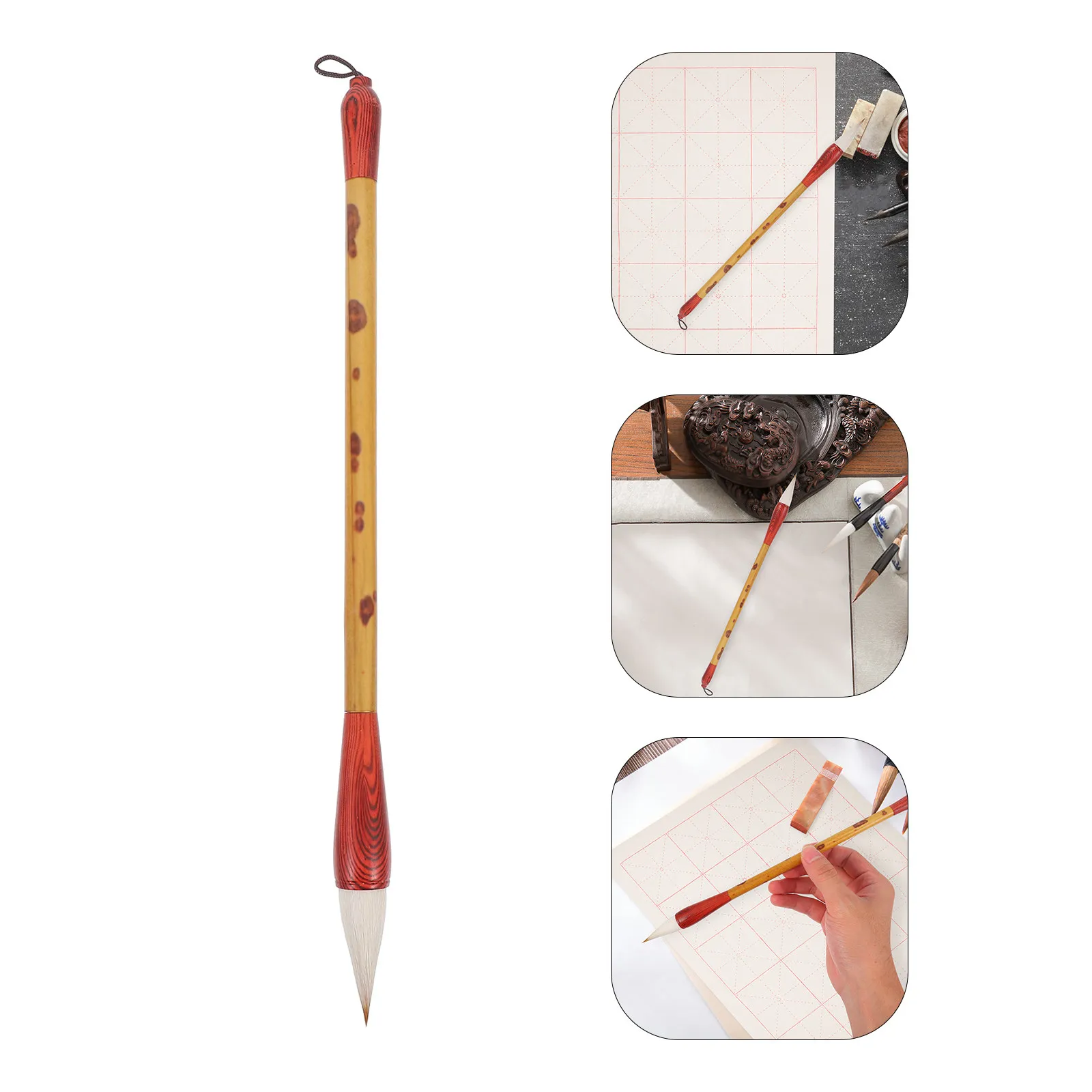 Garlic Head Calligraphy Brush Traditional Chinese Sumi Ink Brush for Peony Painting Yan Style Clerical Script Practice