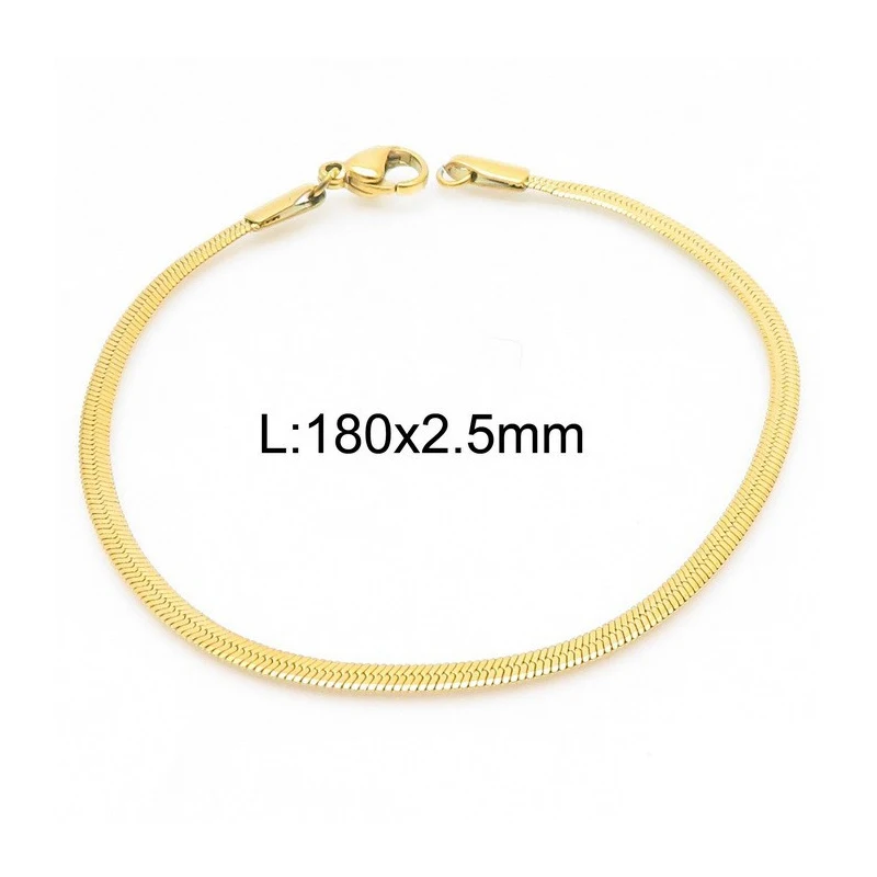 Fashion Herringbone Flat Snake Chain Barcelet For Women Men Gold Silver Color Stainless Steel Charm Bracelet Luxury Jewelry Gift