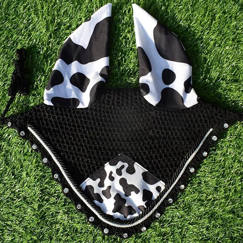 Horse Mask Knitted Mesh Horse Ear Mask Knitted Breathable Horse Ear Glove Hood Equestrian Supplies