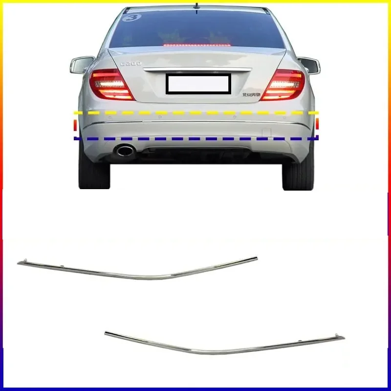 Rear bumper chrome decorative strip For Mercedes Benz C Class  W204 2008-2013