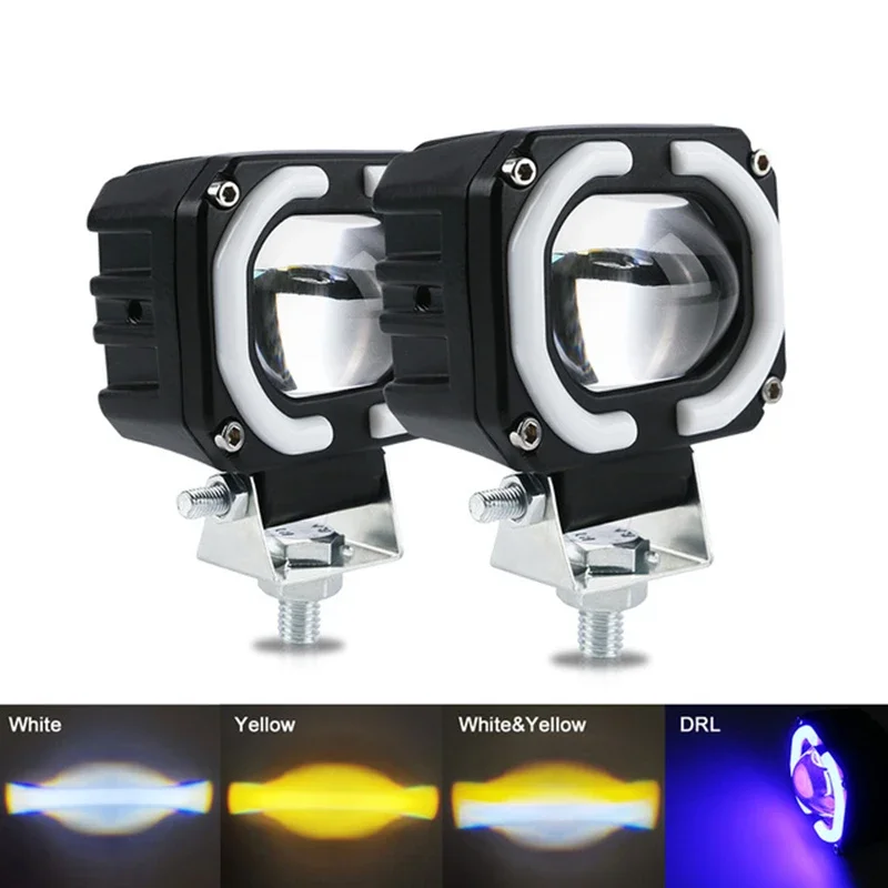 Motorcycle Fog Light Headlight Car Offroad Truck Angel Eyes LED light Portable Spotlights Driving Car Boat Light