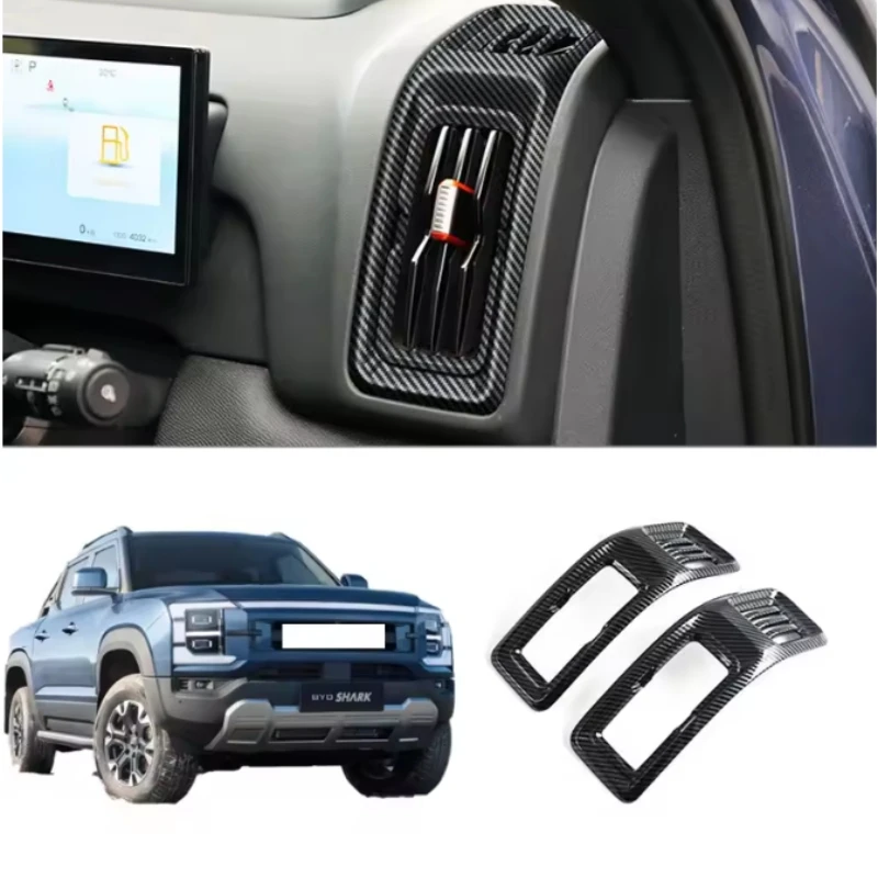

Carbon Fiber Interior Dashboard Side Air Vent Outlet Cover For BYD Shark 6 2024 2025 Trim Car Accessories 2pcs